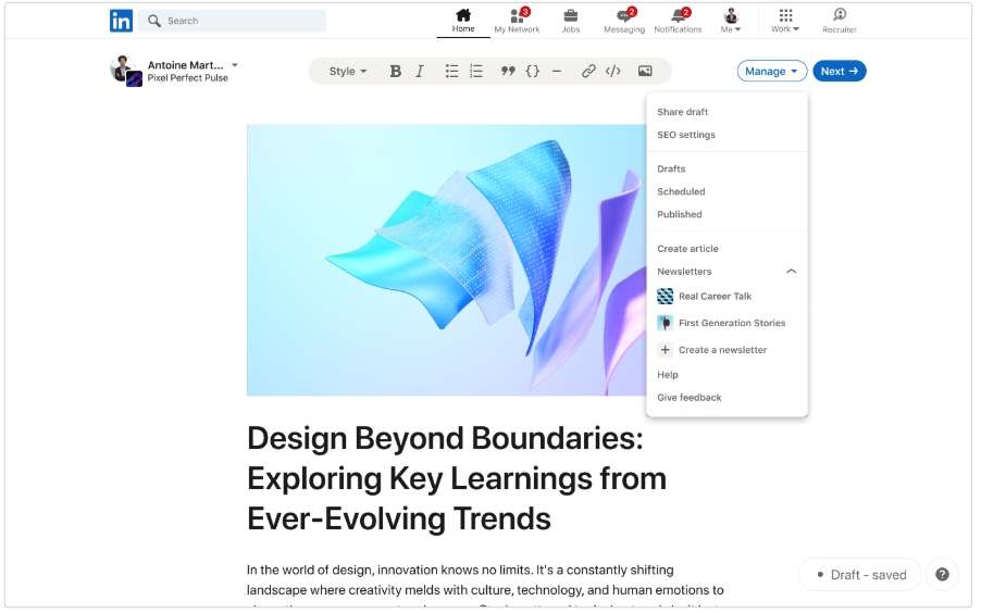 5.Linkedinニュースレターの作成方法